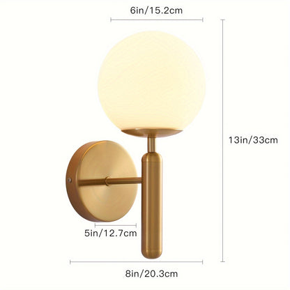 Elegant Glass & Metal Bedroom Wall Sconce