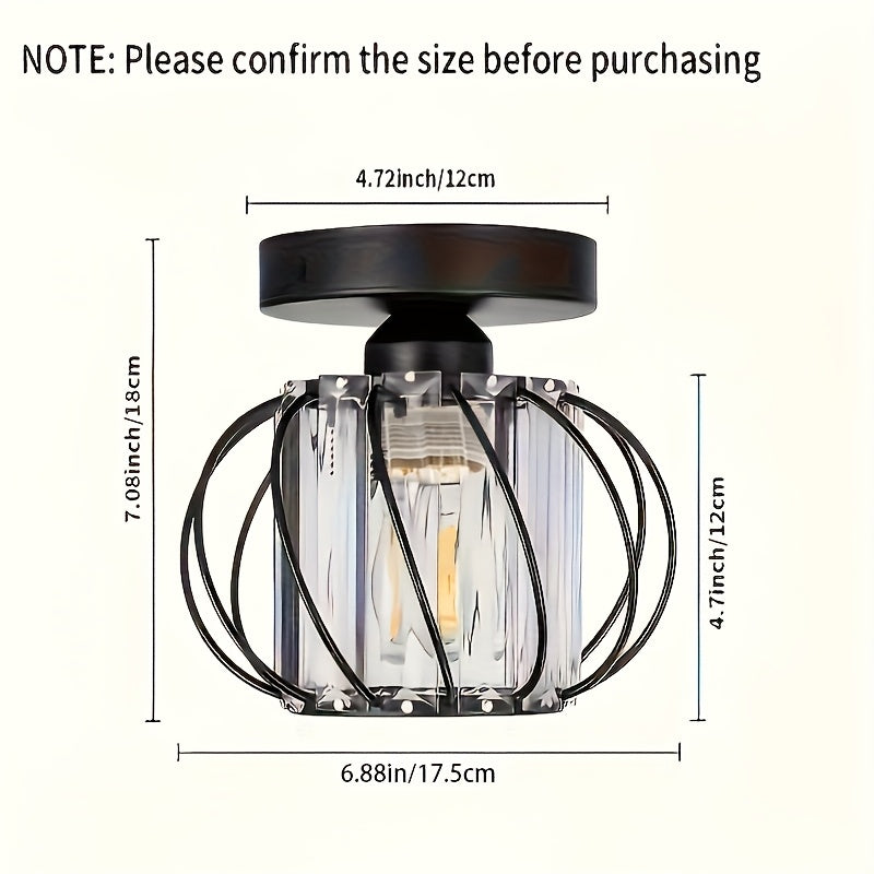 Industrial Cage Semi-Flush Ceiling Light