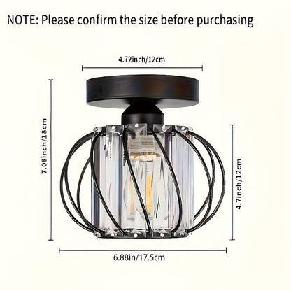 Industrial Cage Semi-Flush Ceiling Light