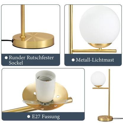 Golden Glass Globe Table Lamp