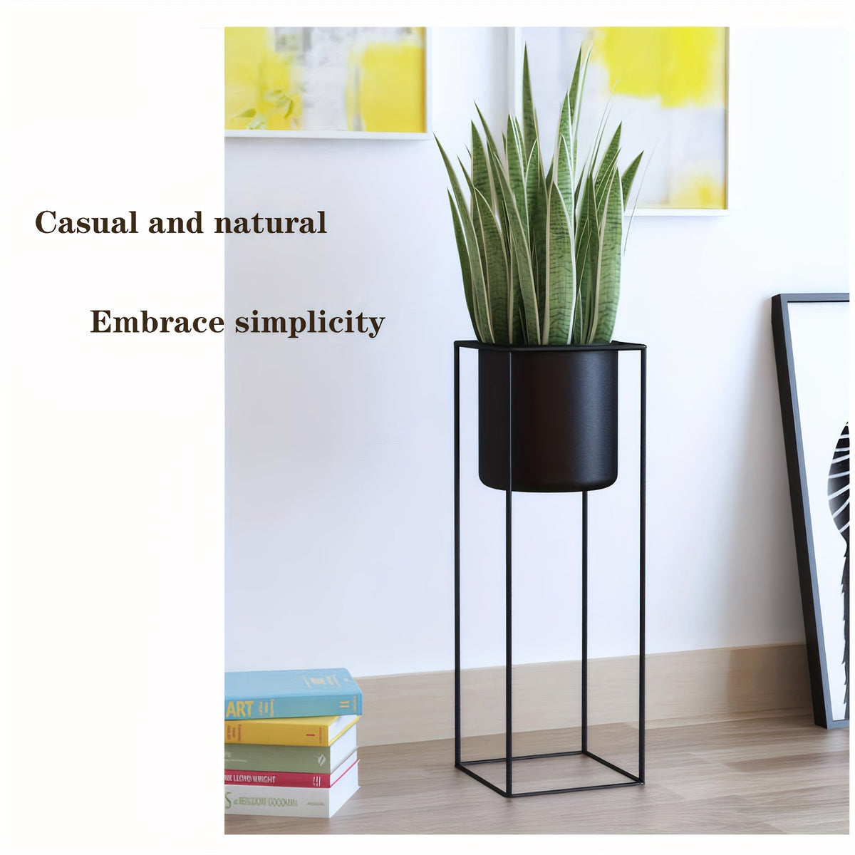 Black Rectangular Metal Plant Stand