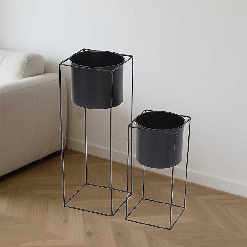 Black Rectangular Metal Plant Stand