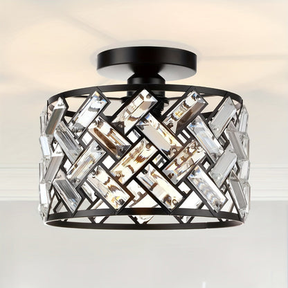 Modern Crystal Semi-Flush Ceiling Light
