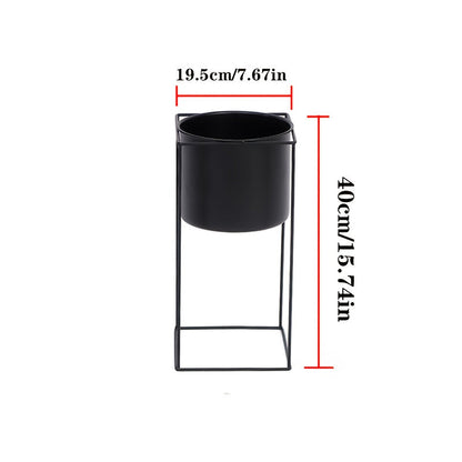 Black Rectangular Metal Plant Stand