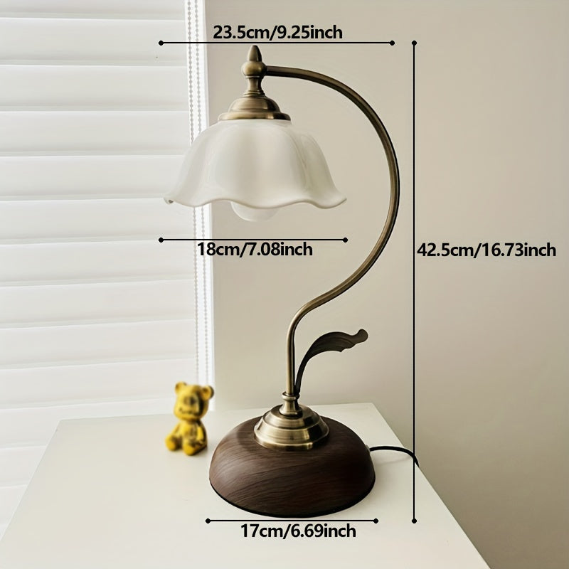 Vintage Brass Goose Neck Table Lamp