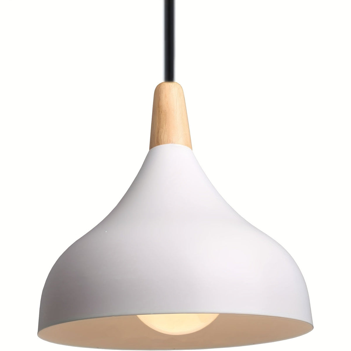 Teardrop Metal & Wood Pendant Light
