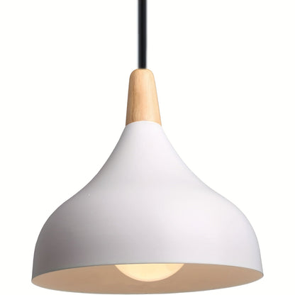 Teardrop Metal & Wood Pendant Light