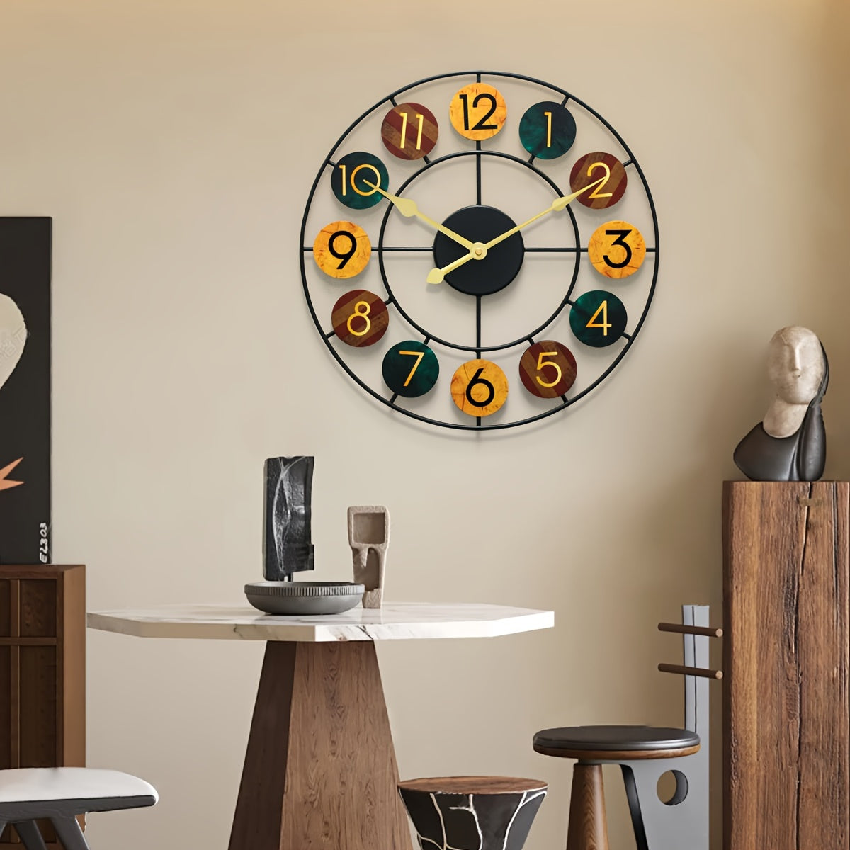 Retro Iron Colorful Wall Clock