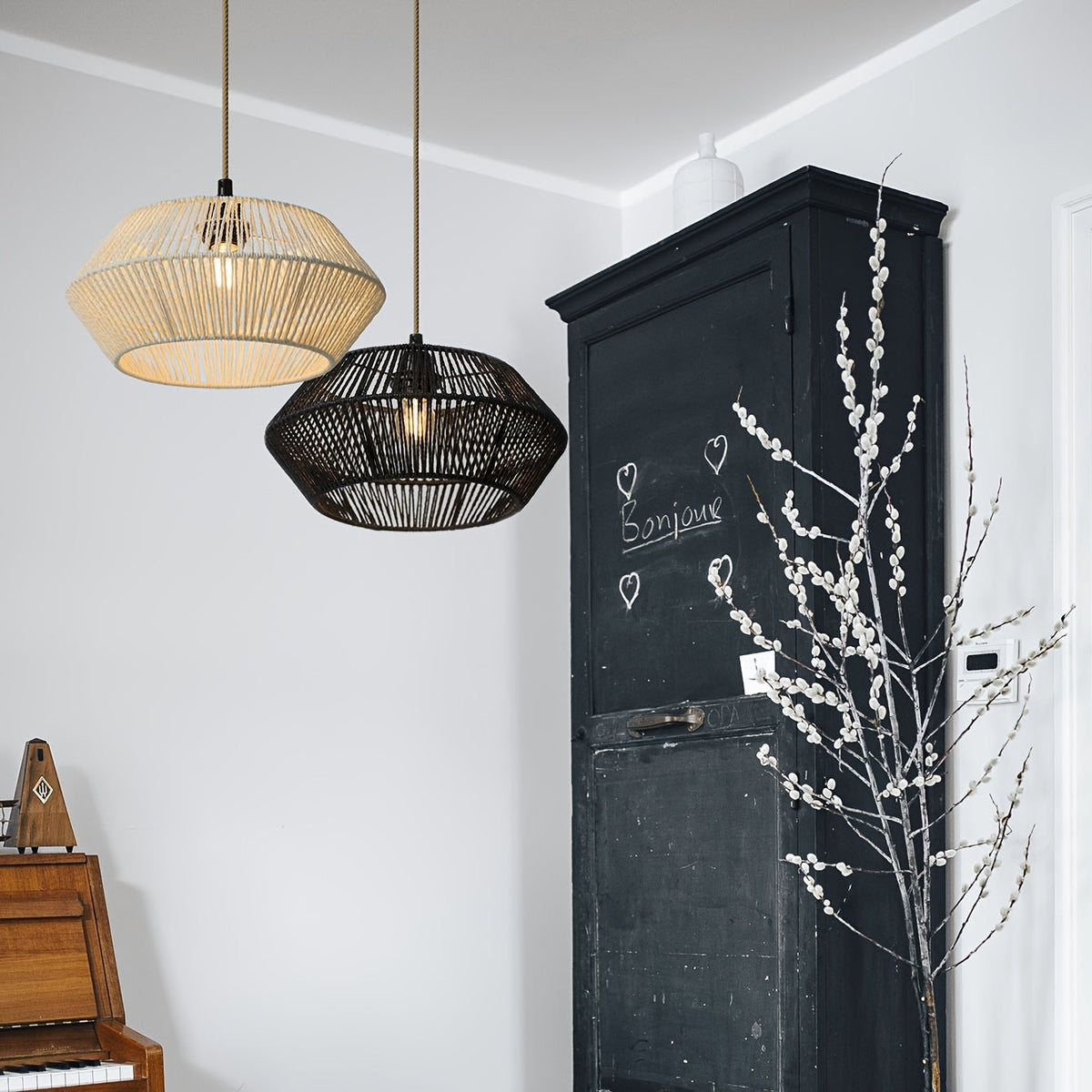Handwoven Paper Rope Pendant Shade