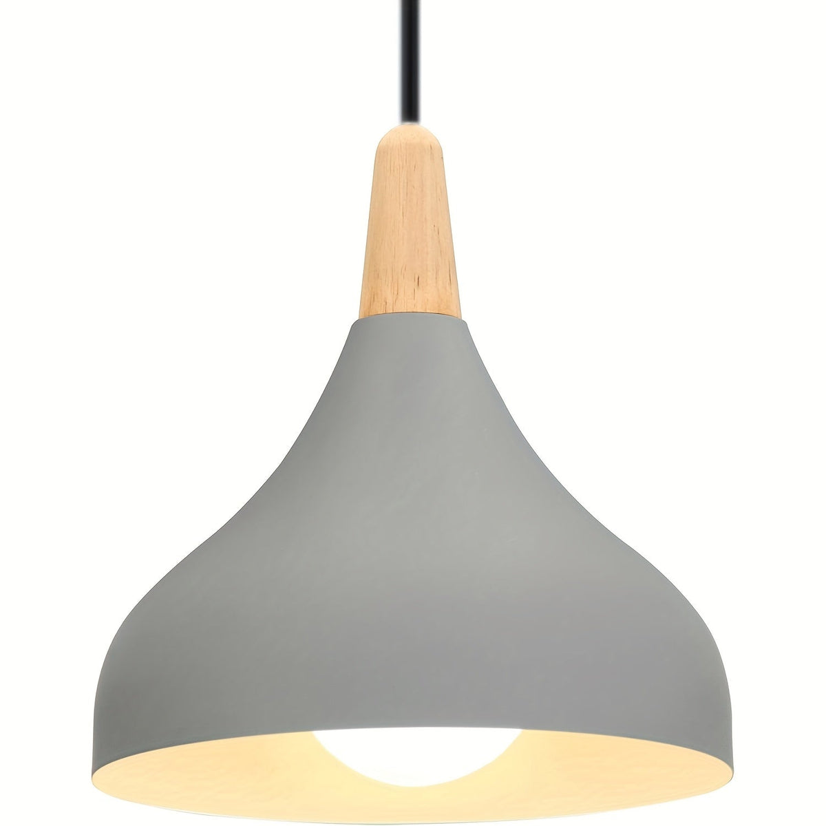 Teardrop Metal & Wood Pendant Light