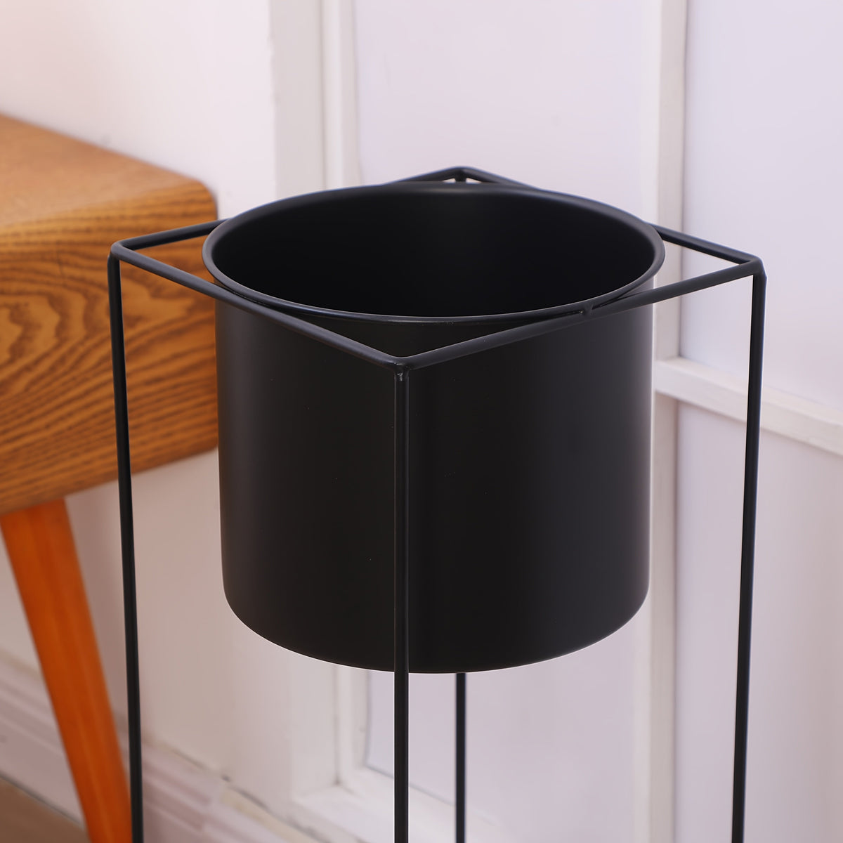 Black Rectangular Metal Plant Stand