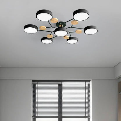 LED Semi Flush Ceiling Chandelier