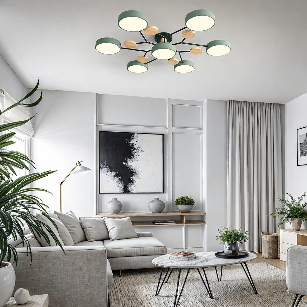 LED Semi Flush Ceiling Chandelier