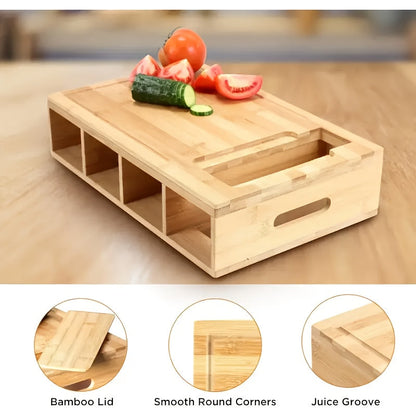 Bamboo Board with Trays and Graters