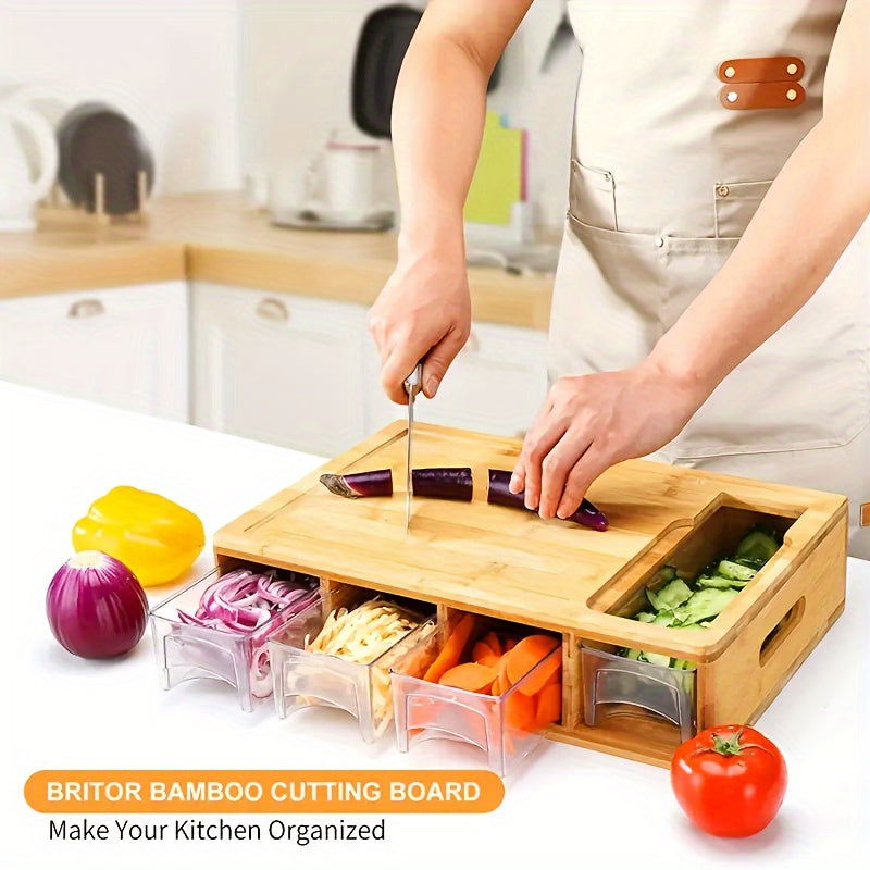 Bamboo Board with Trays and Graters