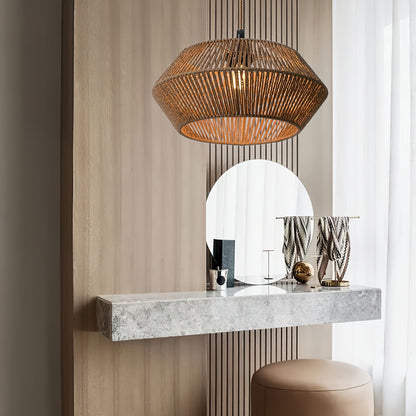 Handwoven Paper Rope Pendant Shade