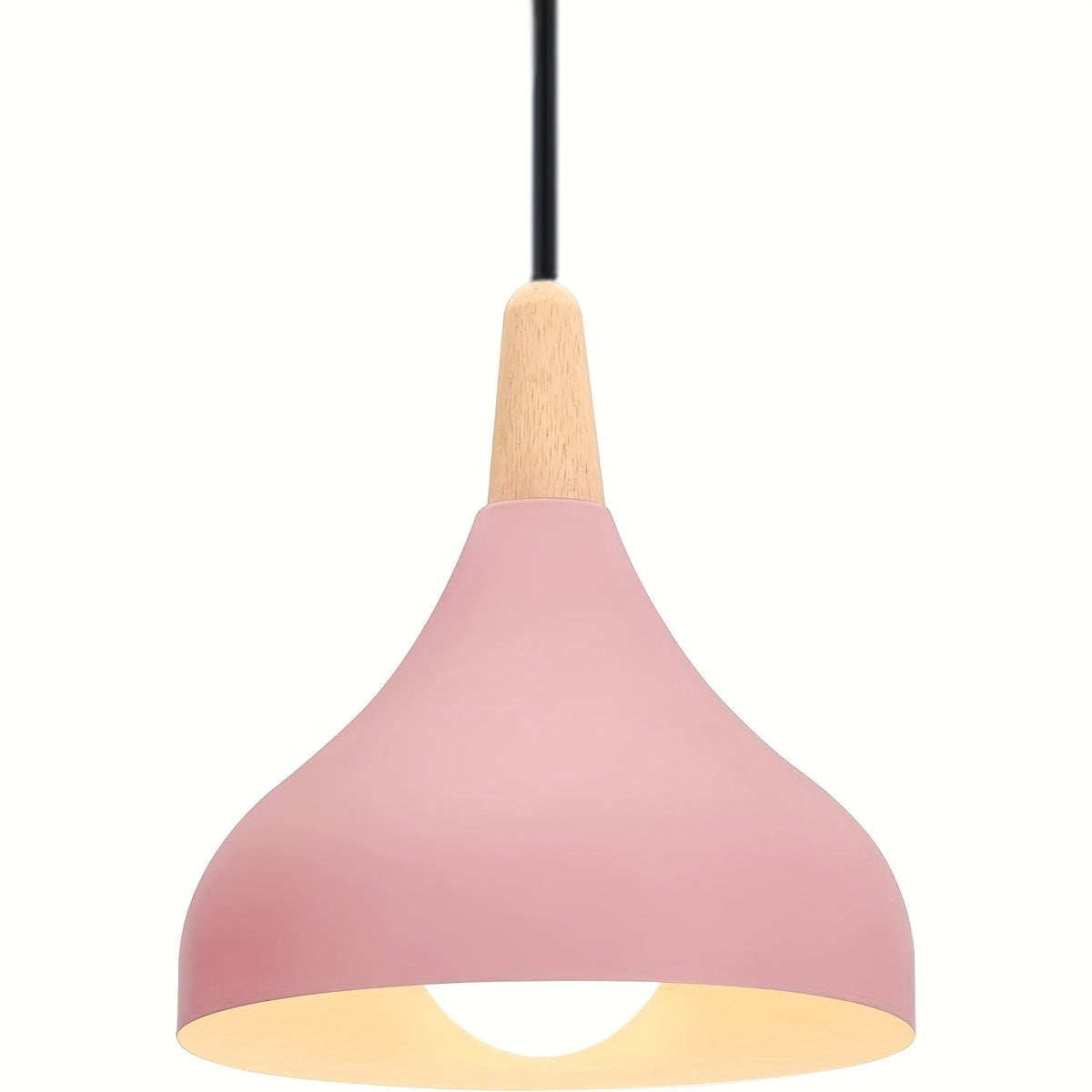 Teardrop Metal & Wood Pendant Light
