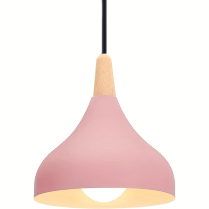 Teardrop Metal & Wood Pendant Light