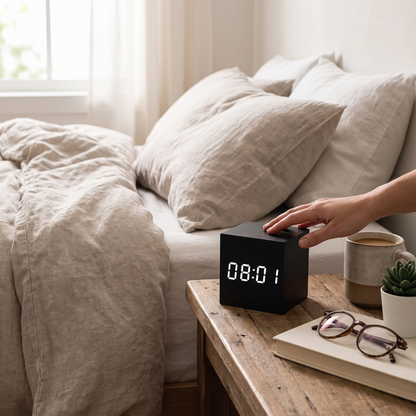 Alarm Clock LED Digital Cube Display