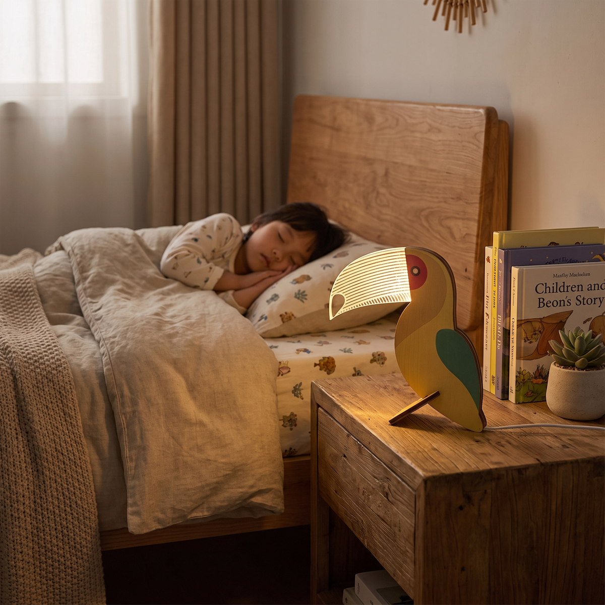 Animal Table Lamp Wooden LED Night Light