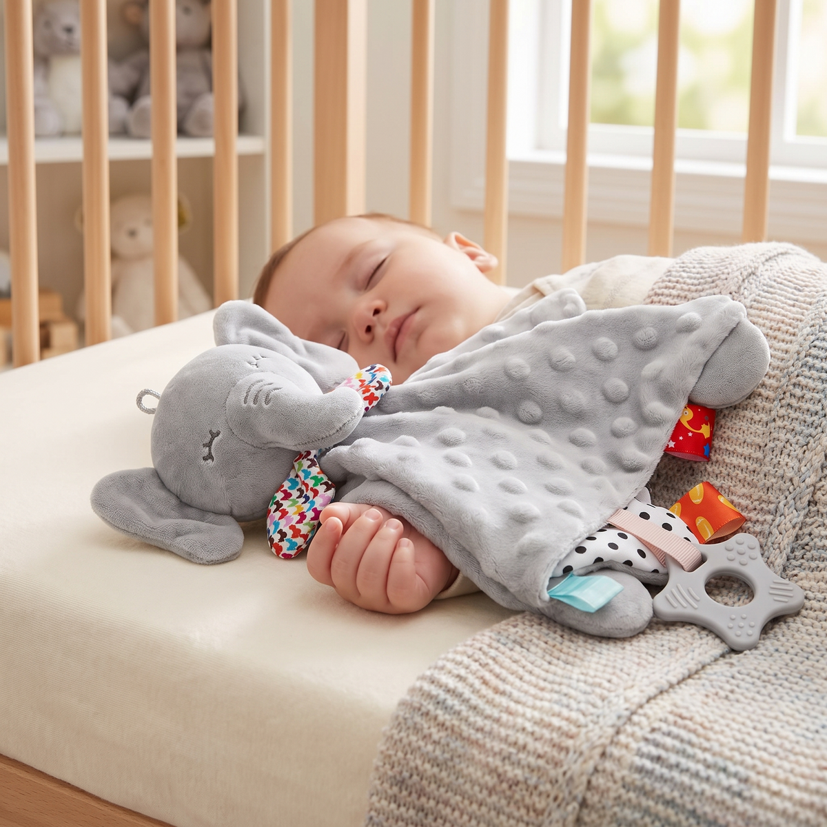 Baby Security Blanket Elephant Plush Lovey