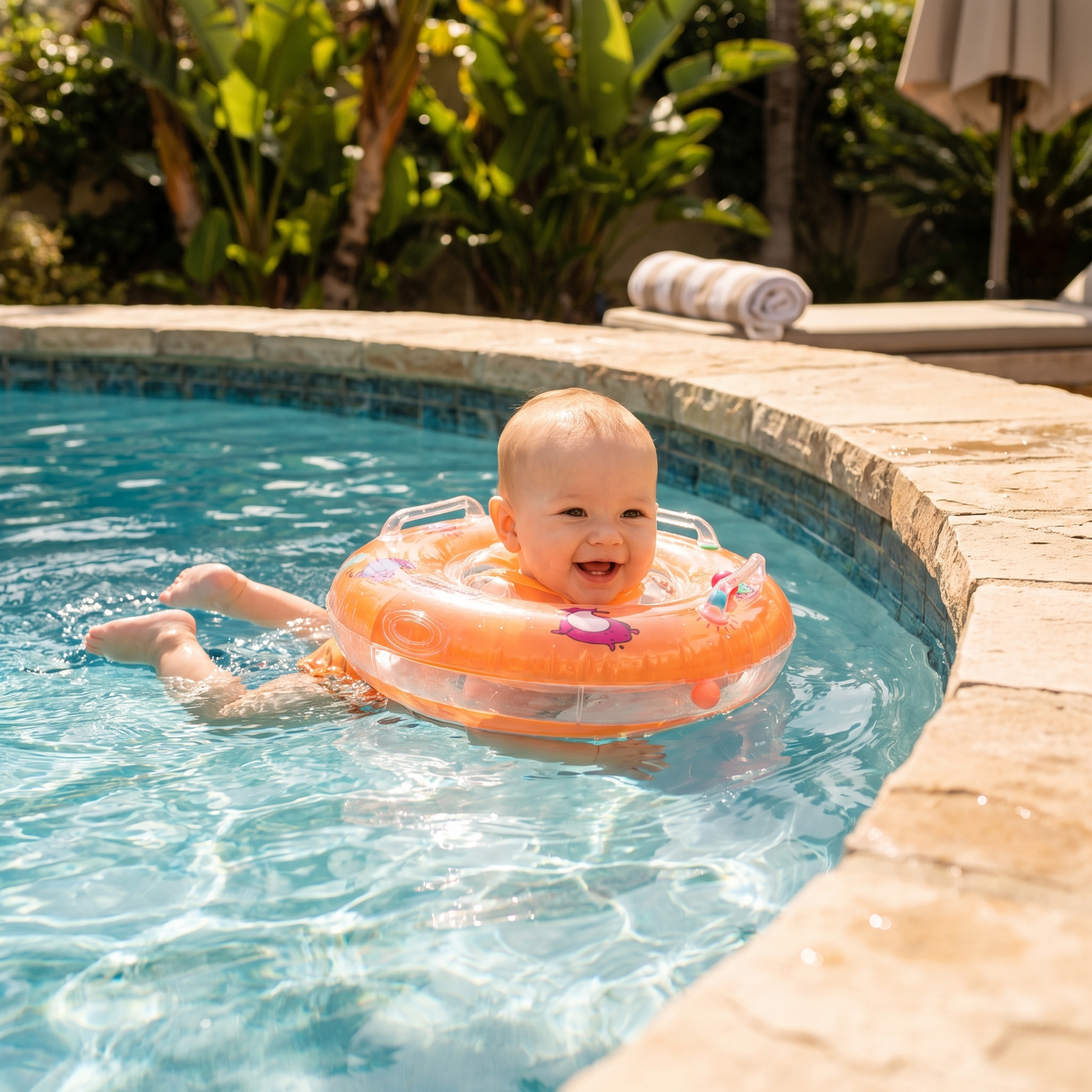 Baby Float Infant Neck Ring Bath Support