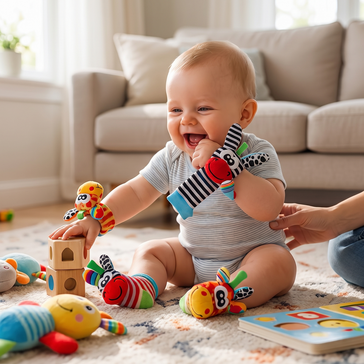 Baby Rattle Socks Wristband Sensory Toy Set