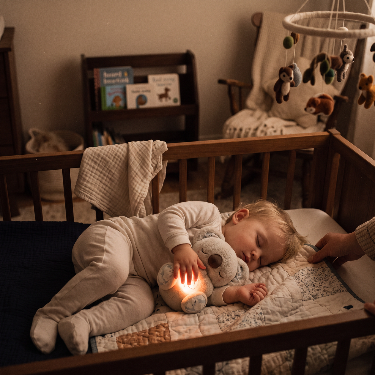 Baby Sleep Toy Breathing Light Plush Bear