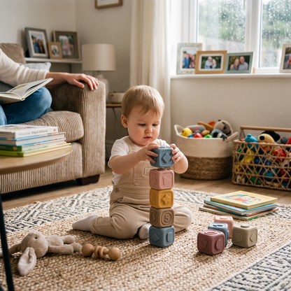 Baby Stacking Toy Sensory Teething Cubes
