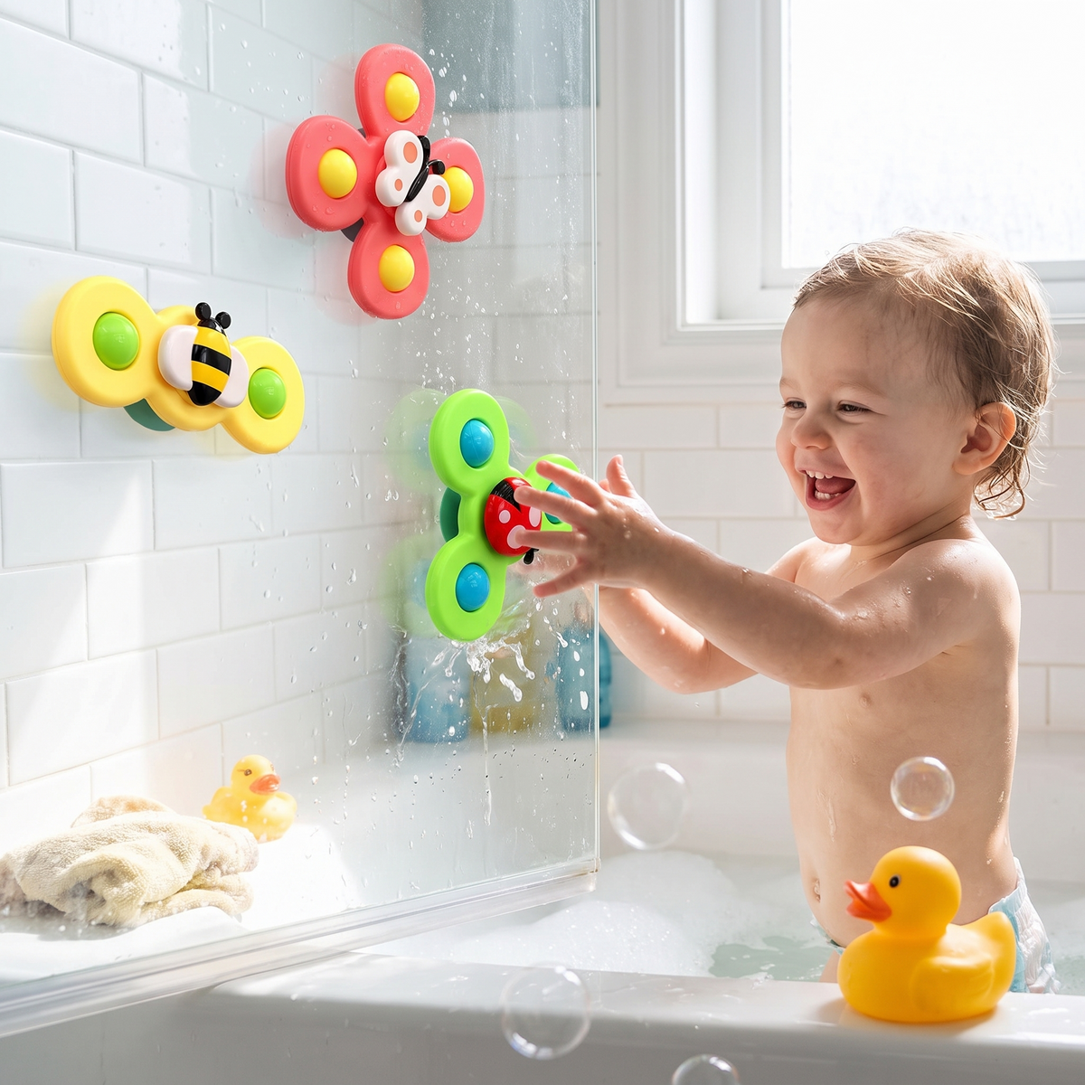 Baby Toy Suction Spinner Sensory Bath High Chair