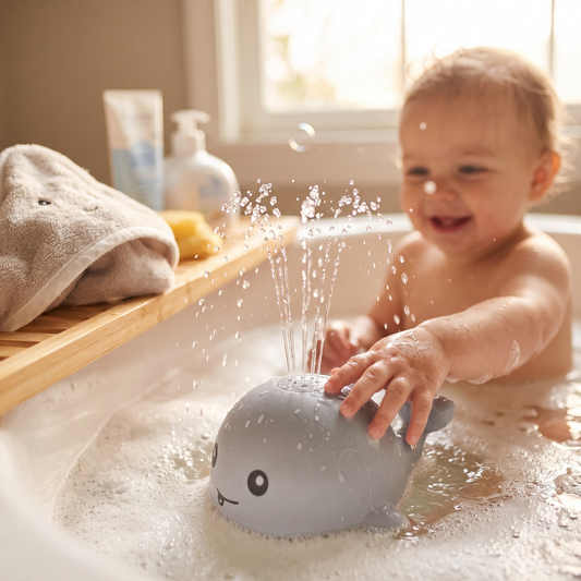Bath Toy Automatic Water Sprinkler Whale Spinner
