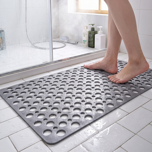 Bath Mat Shower Suction Cup Drain Design