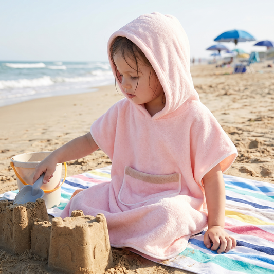 Bathrobe Poncho Hooded Pocket Design