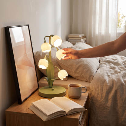 Bell Orchid Table Lamp Floral Indoor Light