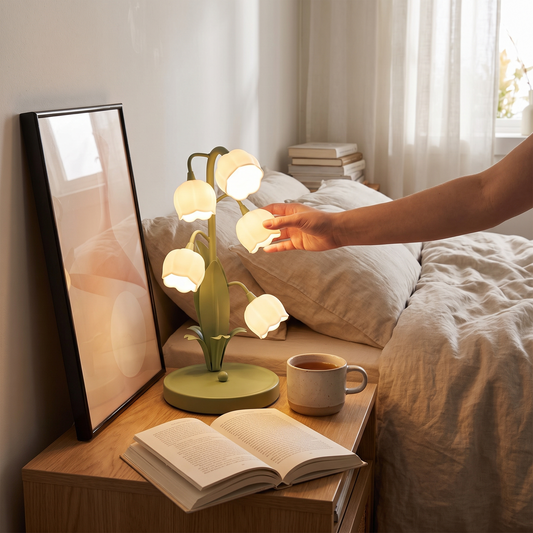 Bell Orchid Table Lamp Floral Indoor Light