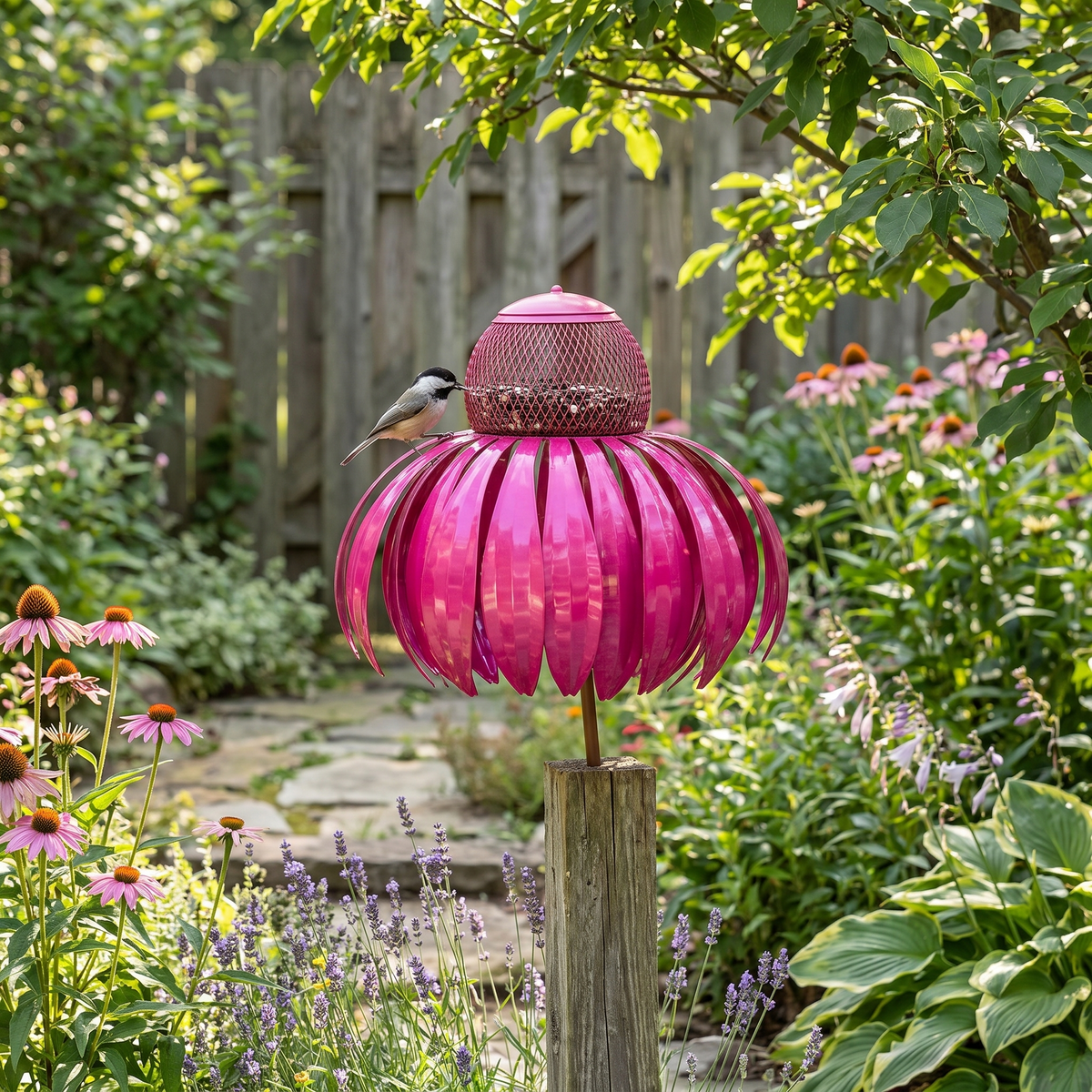 Bird Feeder Metal Garden Sunflower Hanging