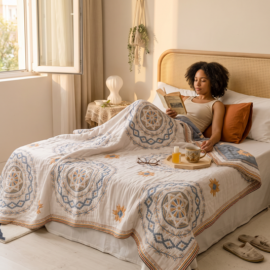 Blanket Throw Mandala Boho Pattern