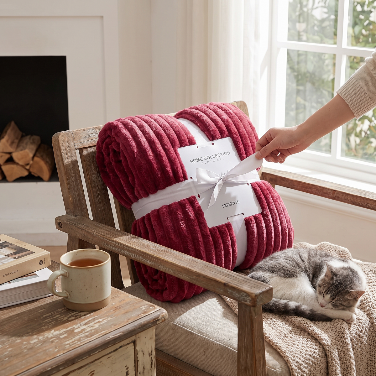 Blanket Striped Throw Ribbed Texture