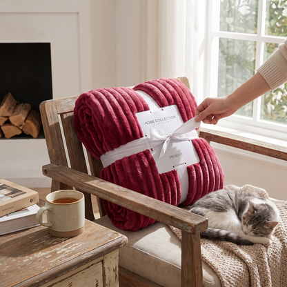 Blanket Striped Throw Ribbed Texture