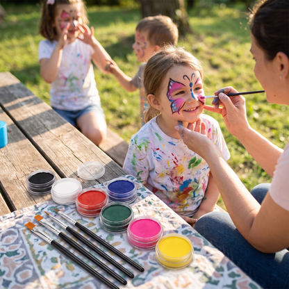 Body Paint Set Rainbow Split Cake Design