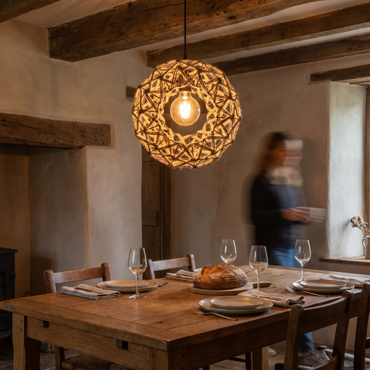 Bohemian Hemp Rope Ceiling Light Flush Mount