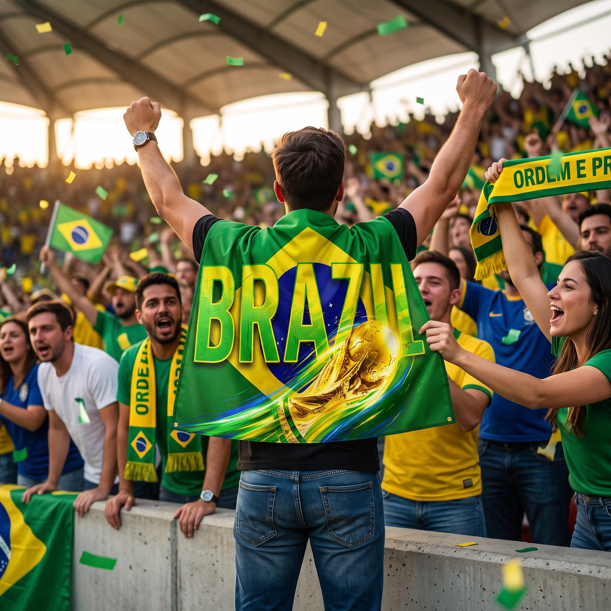 Brazil Flag World Cup Cape Sports Fan Gear
