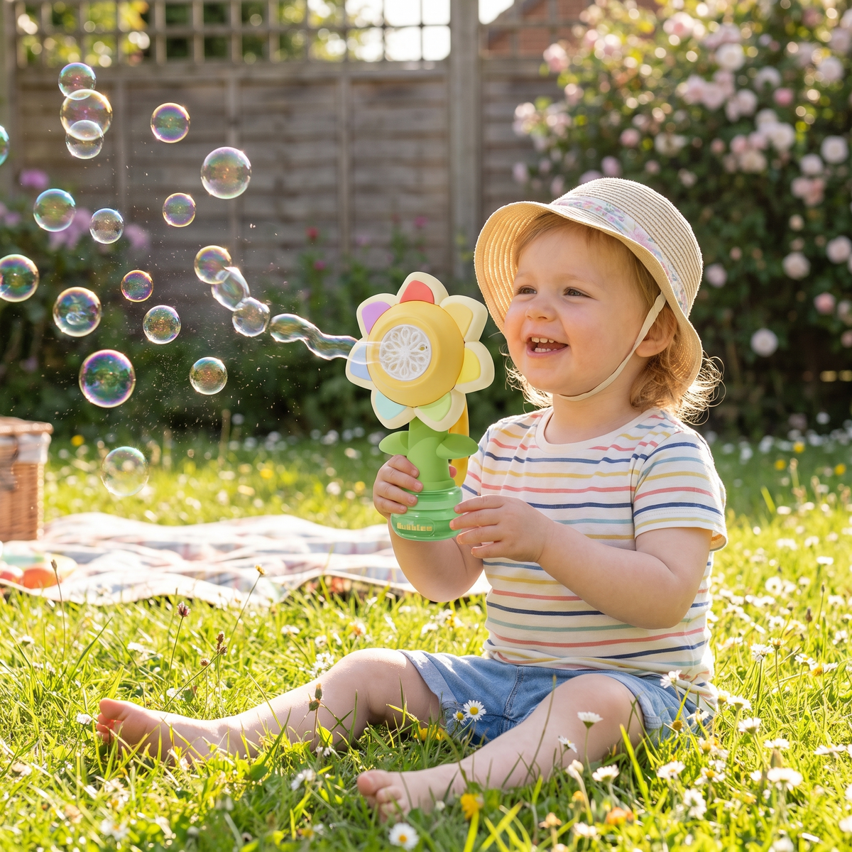 Bubble Machine Flower Bubble Blower Kids