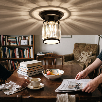 Crystal Foyer Ceiling Light Semi Flush