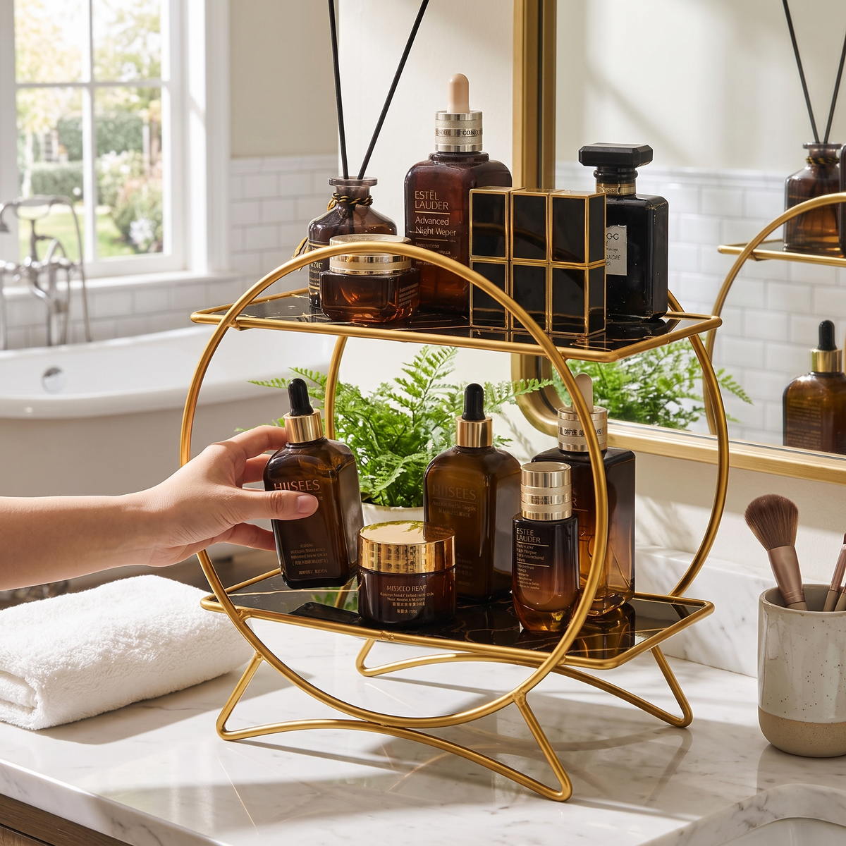 Double Tiered Bathroom Organiser Cat Ear Base
