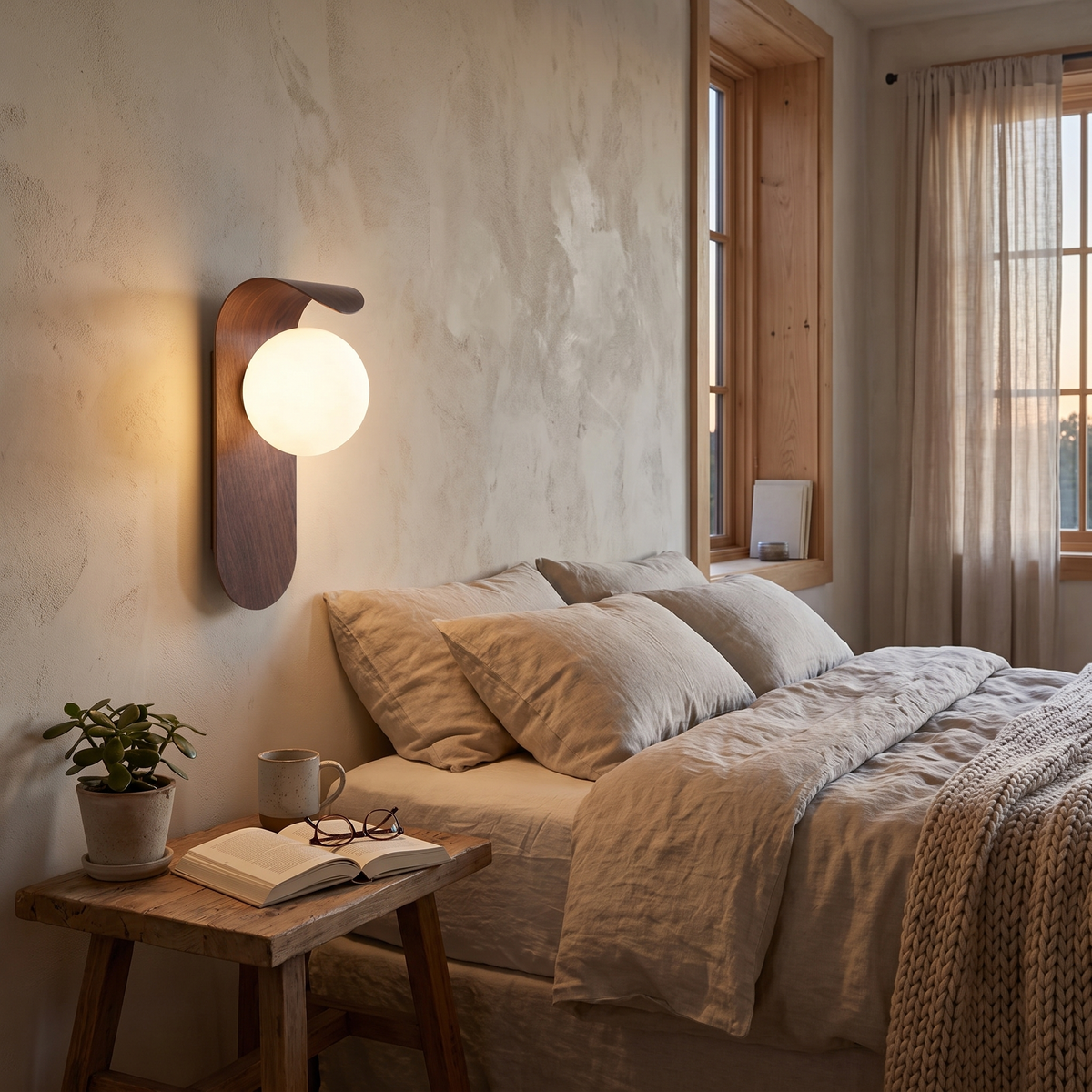 Icar Scandinavian LED Wall Lamp Wooden