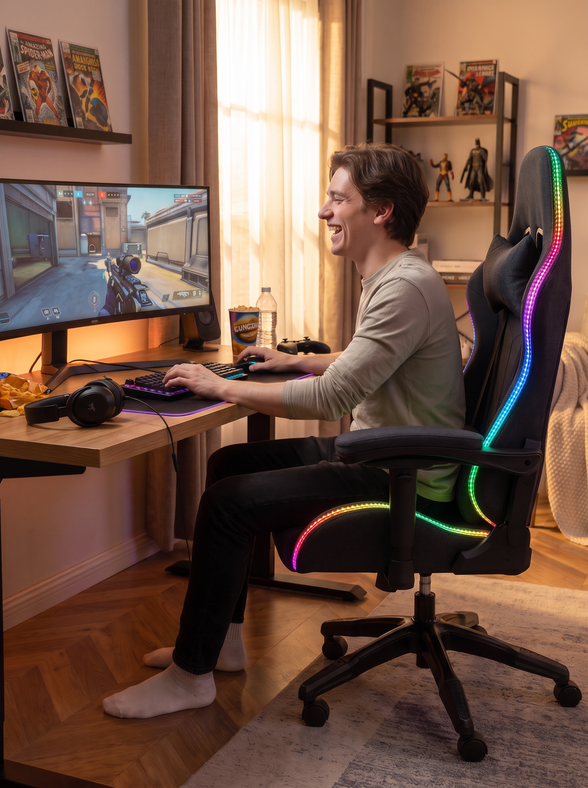 RGB High Back Gaming Chair lifestyle 1