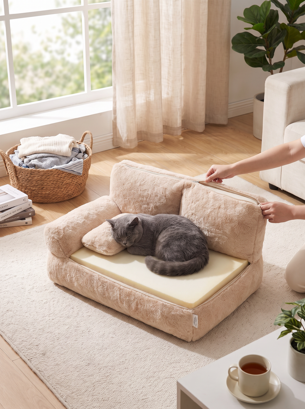 Calming Cat Sofa Pet Couch lifestyle 2