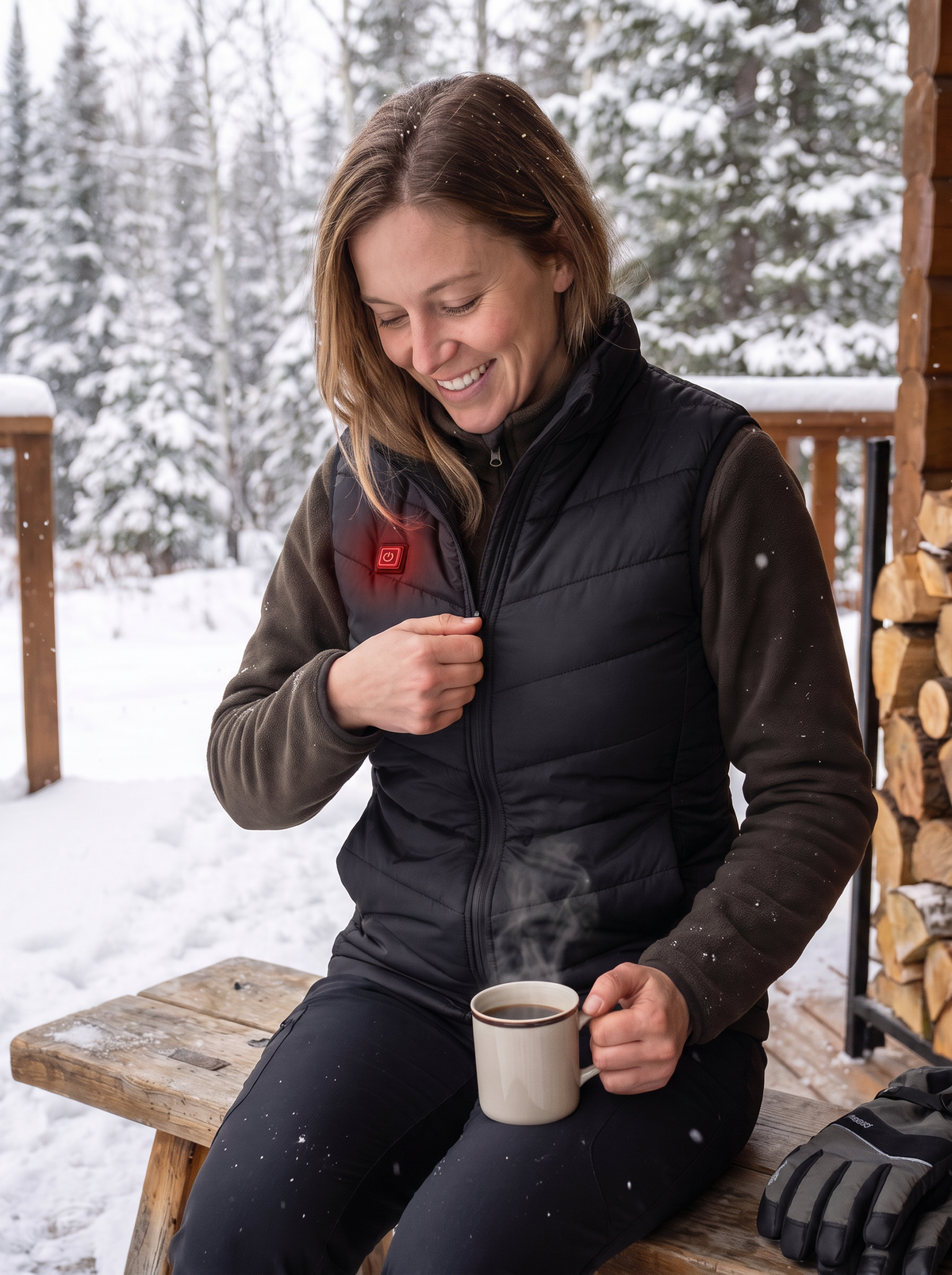 Women's Rechargeable Heated Vest lifestyle 1
