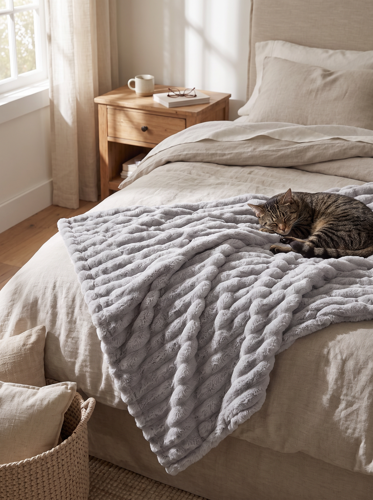 Ribbed Plush Winter Throw Blanket lifestyle 3